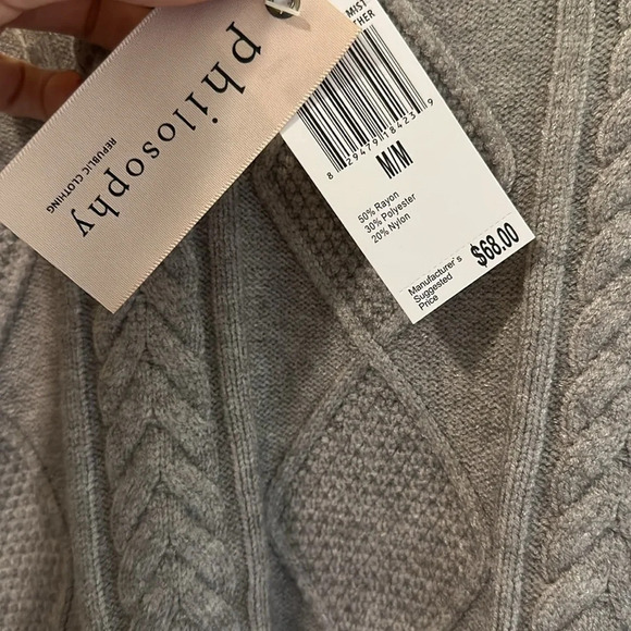 Philosophy Cable Knit Sweater - Grey​​​​ - Picture 4 of 4